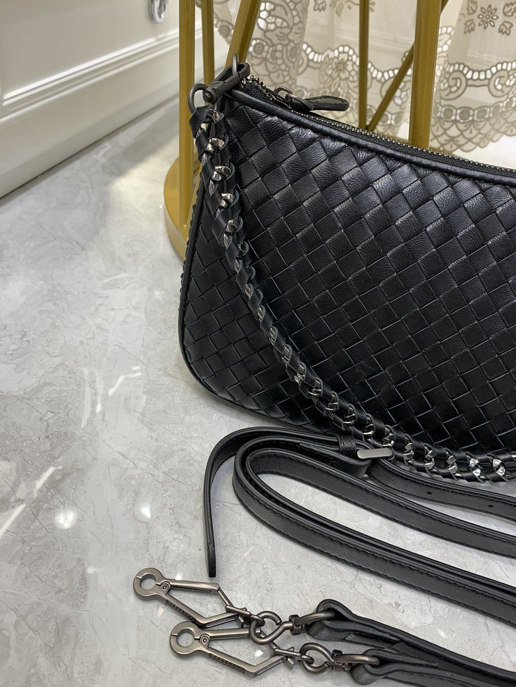 Bottega Veneta Crossbody Bag Black, For Women, Bags 9.4in/24cm