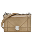 Metallic Gold Suede Small Diorama Shoulder Bag