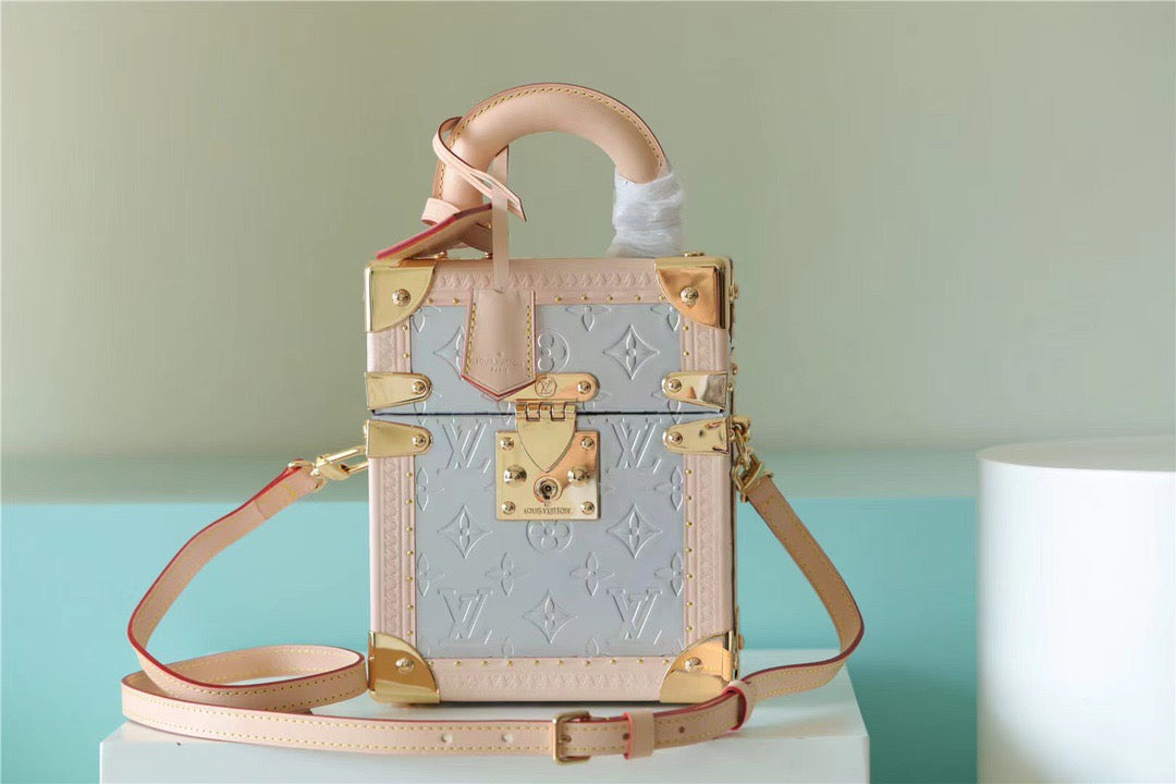 Louis Vuitton The Camera Box Monogram Empreinte By Nicolas Ghesquiere Light Blue/Light Pink For Women,  Shoulder And Crossbody Bags 6.3in/16cm Louis Vuitton