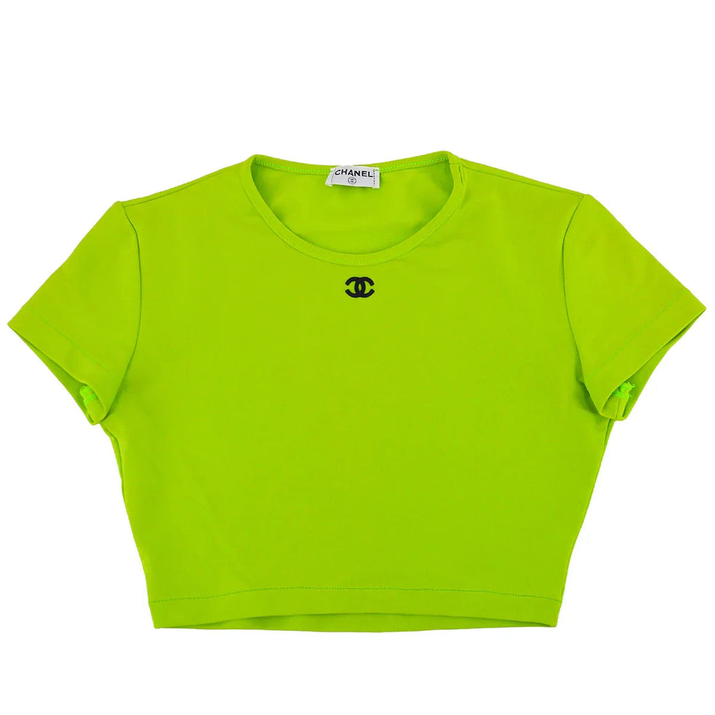 CHANEL 1995 Green CC Cropped Top #36