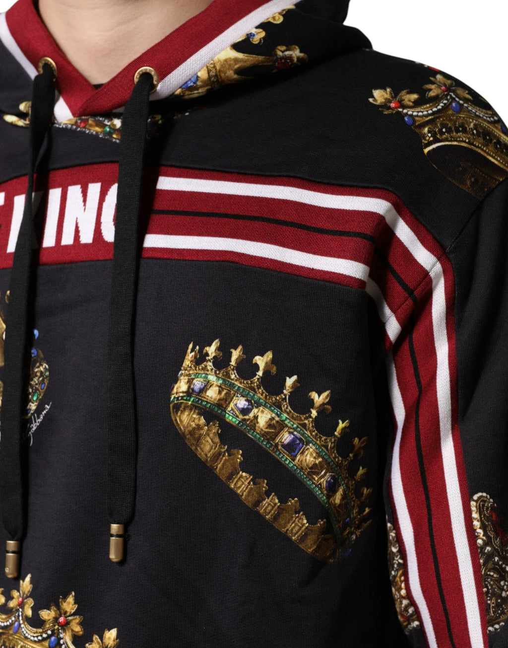 Dolce & Gabbana Black King Crown Hooded Sweatshirt Sweater