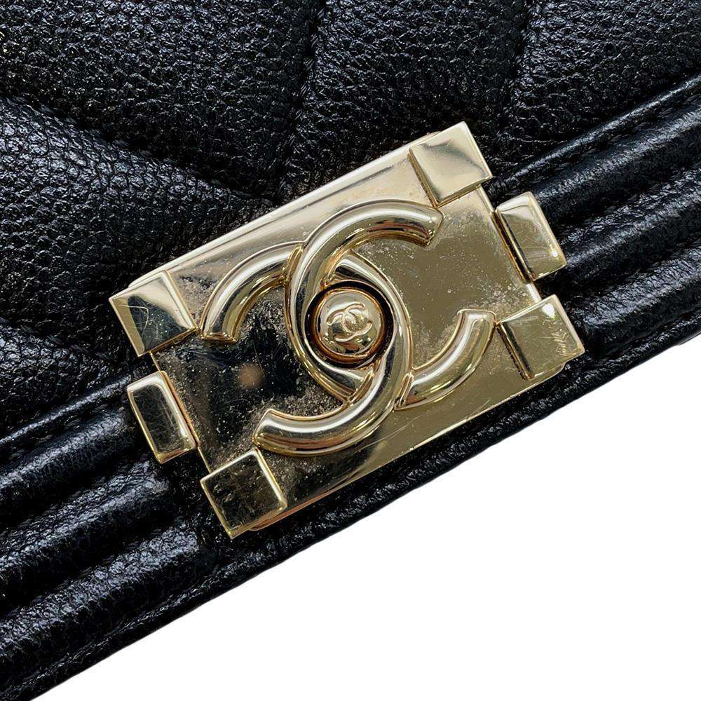CHANEL Boy Chanel ChainShoulder Bag BlackA67364 Caviar Leather Size Mini
