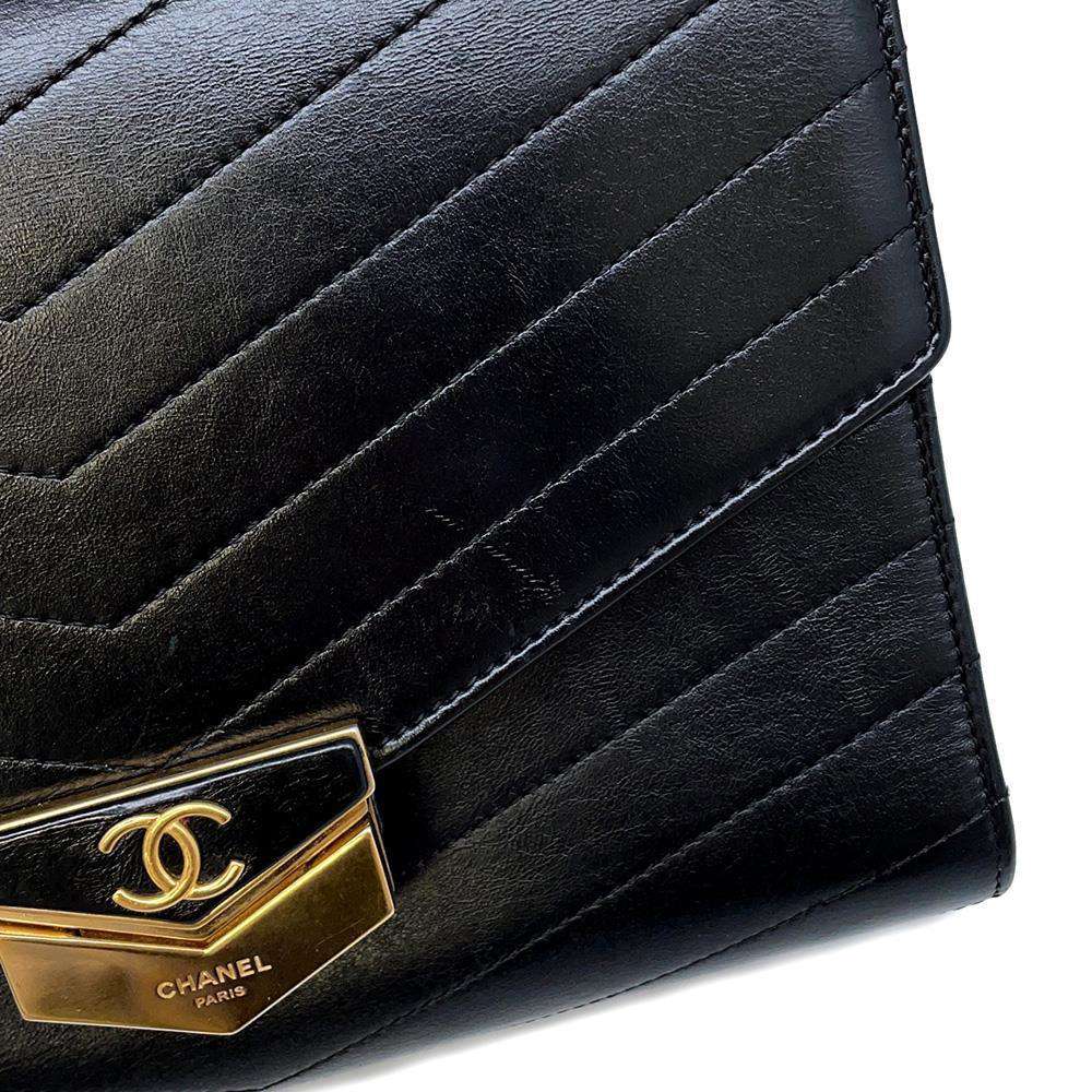 CHANEL V Stitch ChainShoulder BlackA57491 Leather