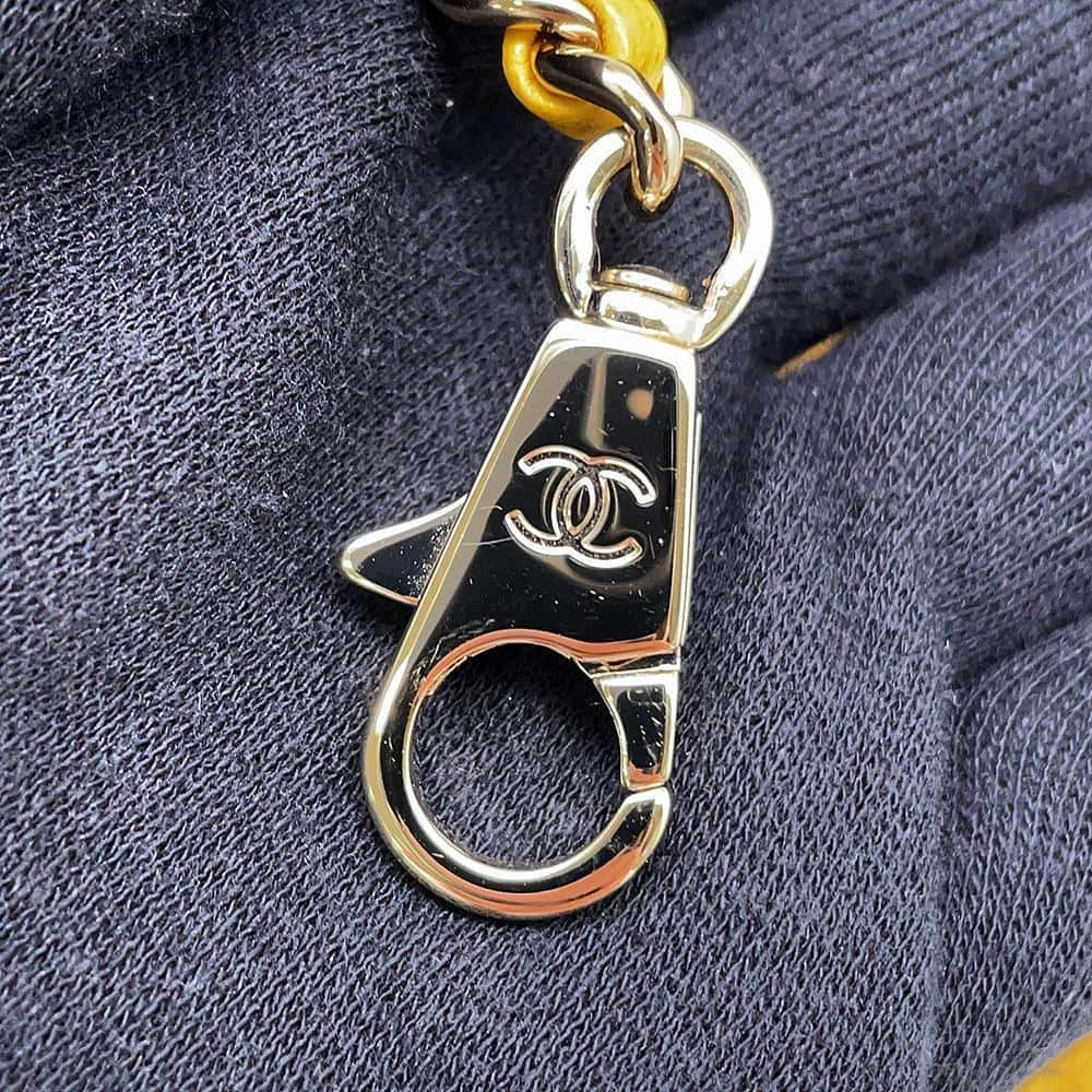 CHANEL Matelasse Coco Handle 2wayChainShoulder YellowA92990 Caviar Leather Size XS