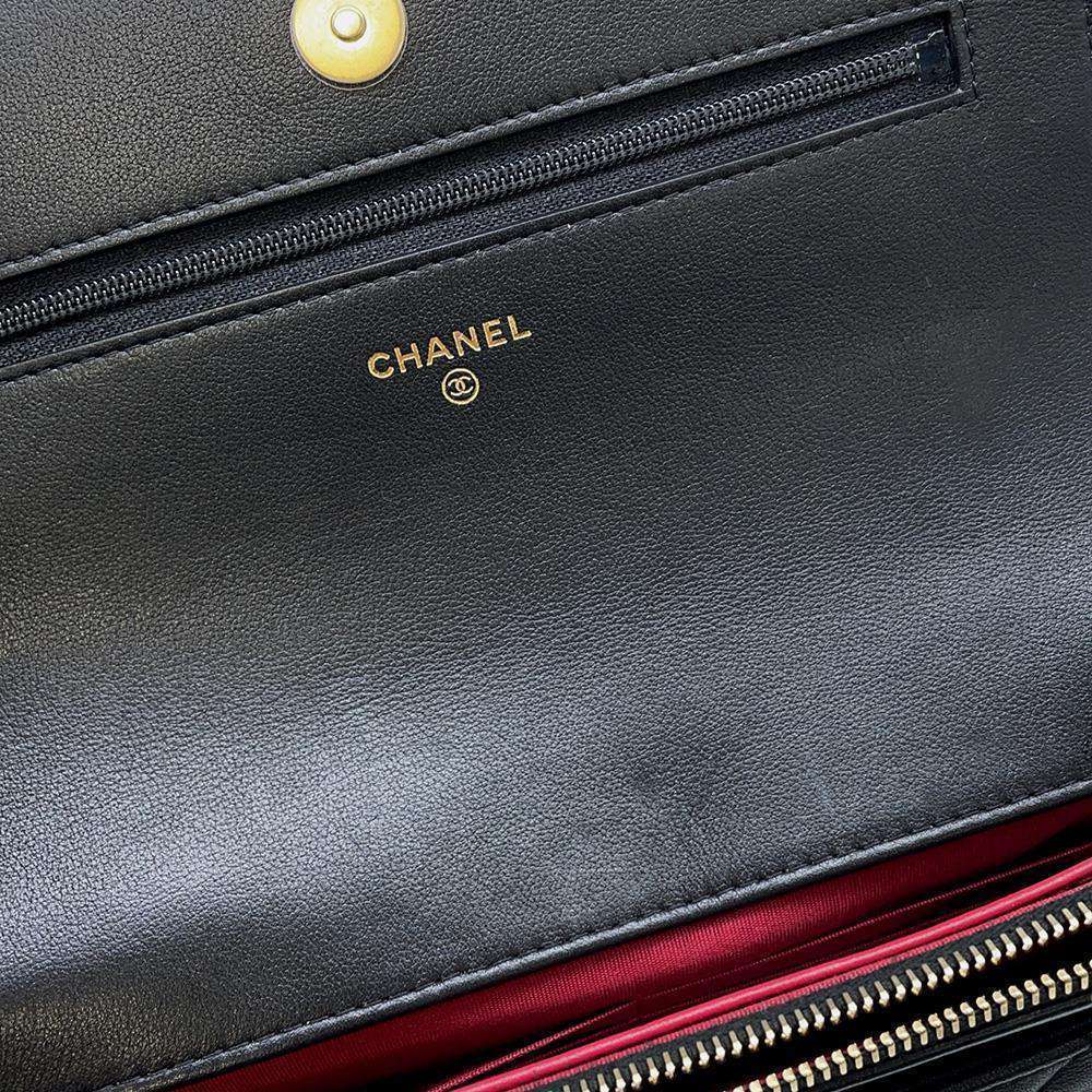 CHANEL Matelasse Classic Pearl Shoulder Bag Black Lambskin