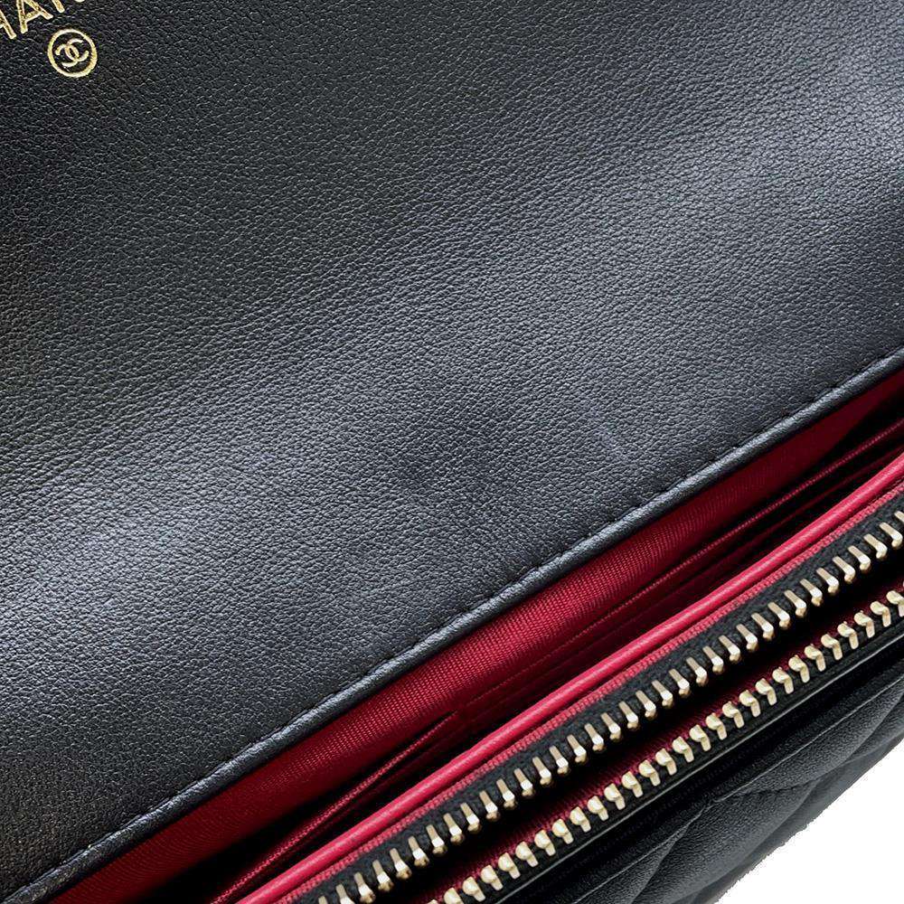 CHANEL Matelasse Classic Pearl Shoulder Bag Black Lambskin