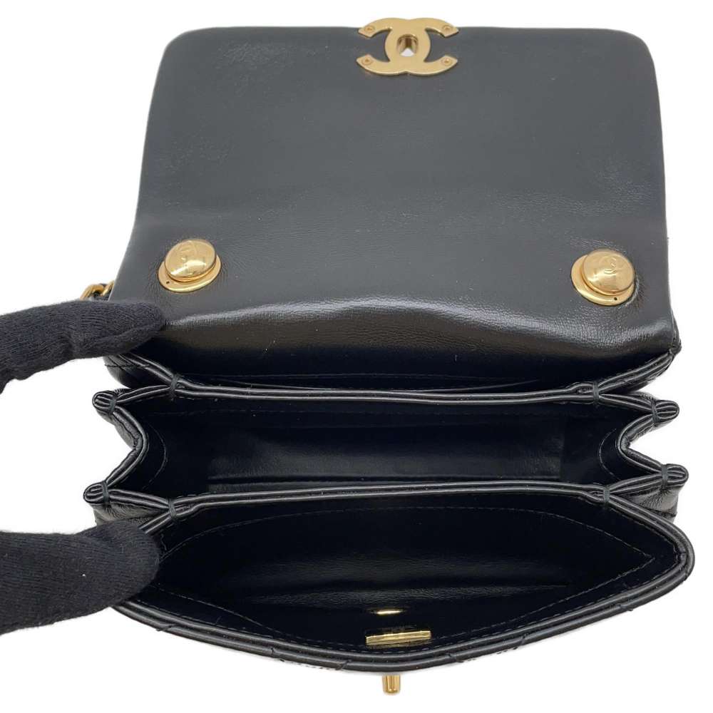 CHANEL Matelasse ChainShoulder Bag BlackAS3365 Lambskin