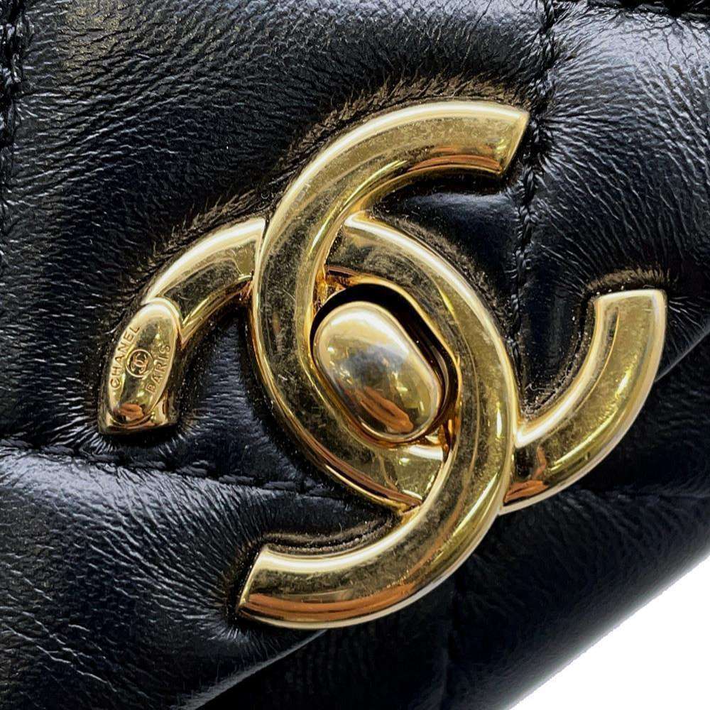 CHANEL Matelasse ChainShoulder Bag BlackAS3365 Lambskin