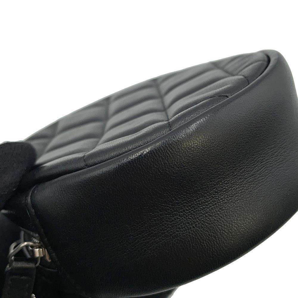 CHANEL Matelasse Round Shoulder Bag BlackAP0245 Lambskin Size Mini