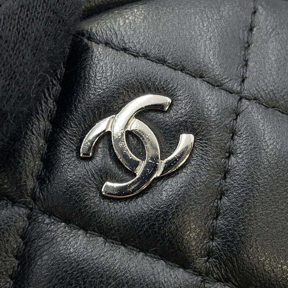 CHANEL Matelasse Round Shoulder Bag BlackAP0245 Lambskin Size Mini