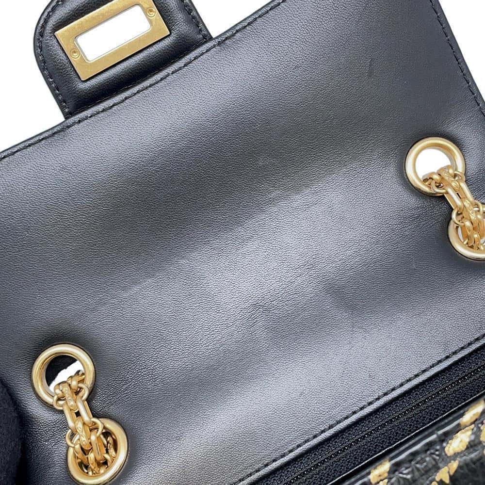CHANEL 2.55 ChainShoulder Black/GoldAS0874 Embossed Leather