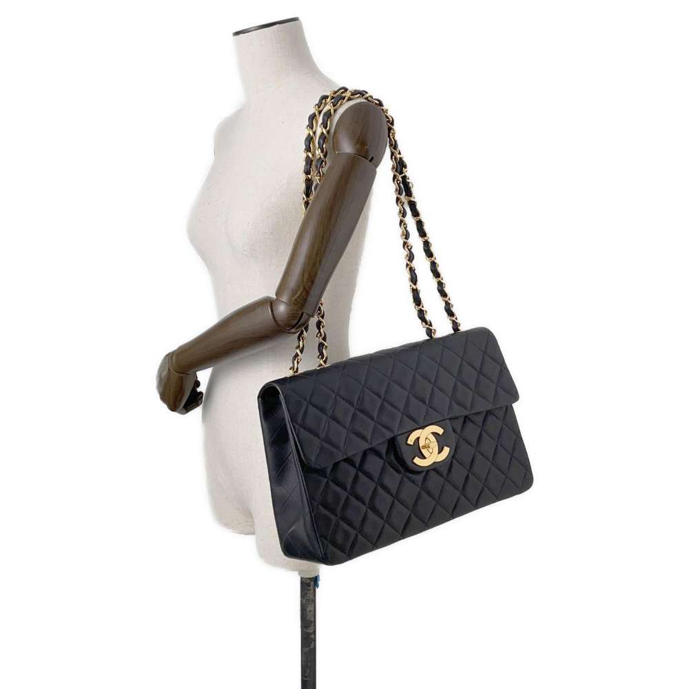 CHANEL Jumbo Matelasse ChainShoulder BlackA01094 Lambskin Size 34