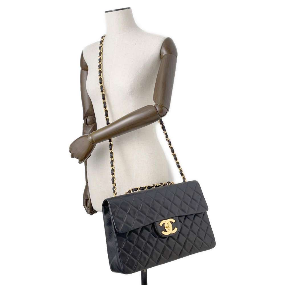 CHANEL Jumbo Matelasse ChainShoulder BlackA01094 Lambskin Size 34