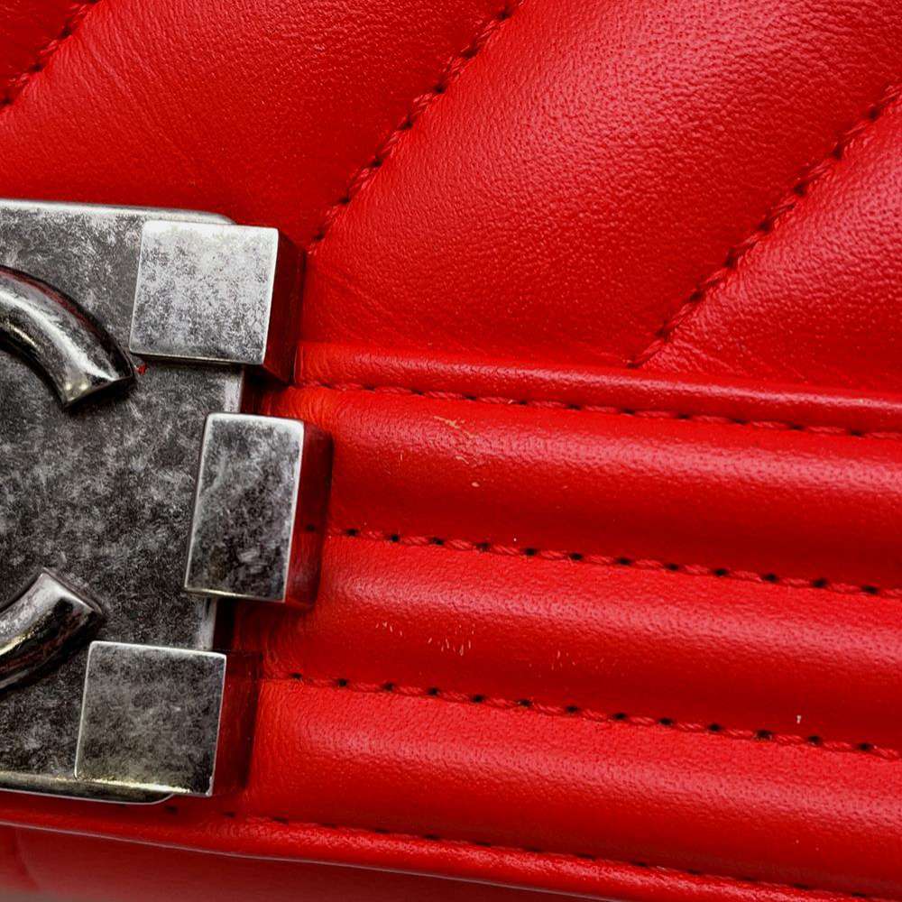 CHANEL Chevron Boy Chanel ChainShoulder CarnelianA67086 Lambskin