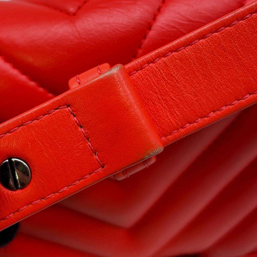 CHANEL Chevron Boy Chanel ChainShoulder CarnelianA67086 Lambskin
