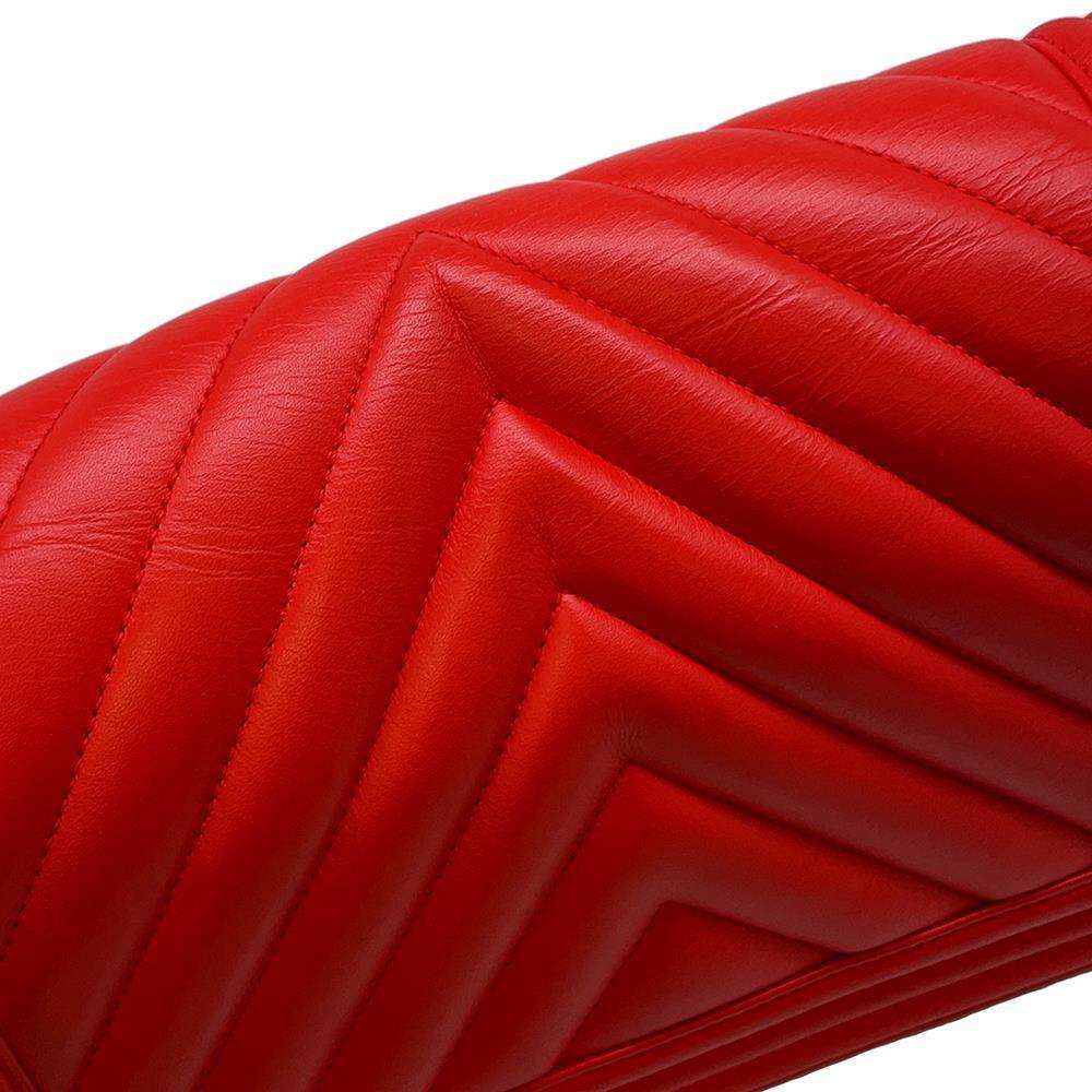 CHANEL Chevron Boy Chanel ChainShoulder CarnelianA67086 Lambskin