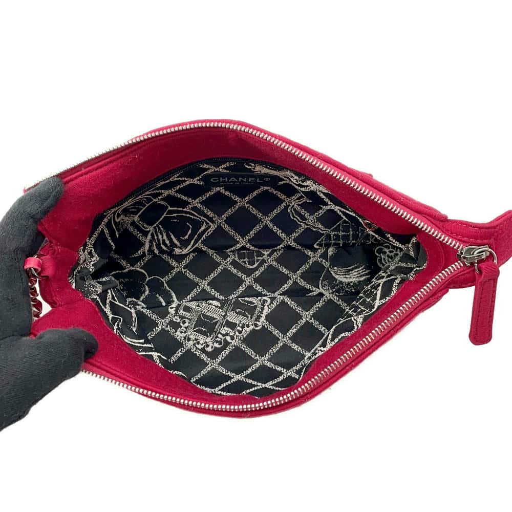CHANEL Matelasse ChainShoulder Bag Hawaii Exclusive Red Cotton