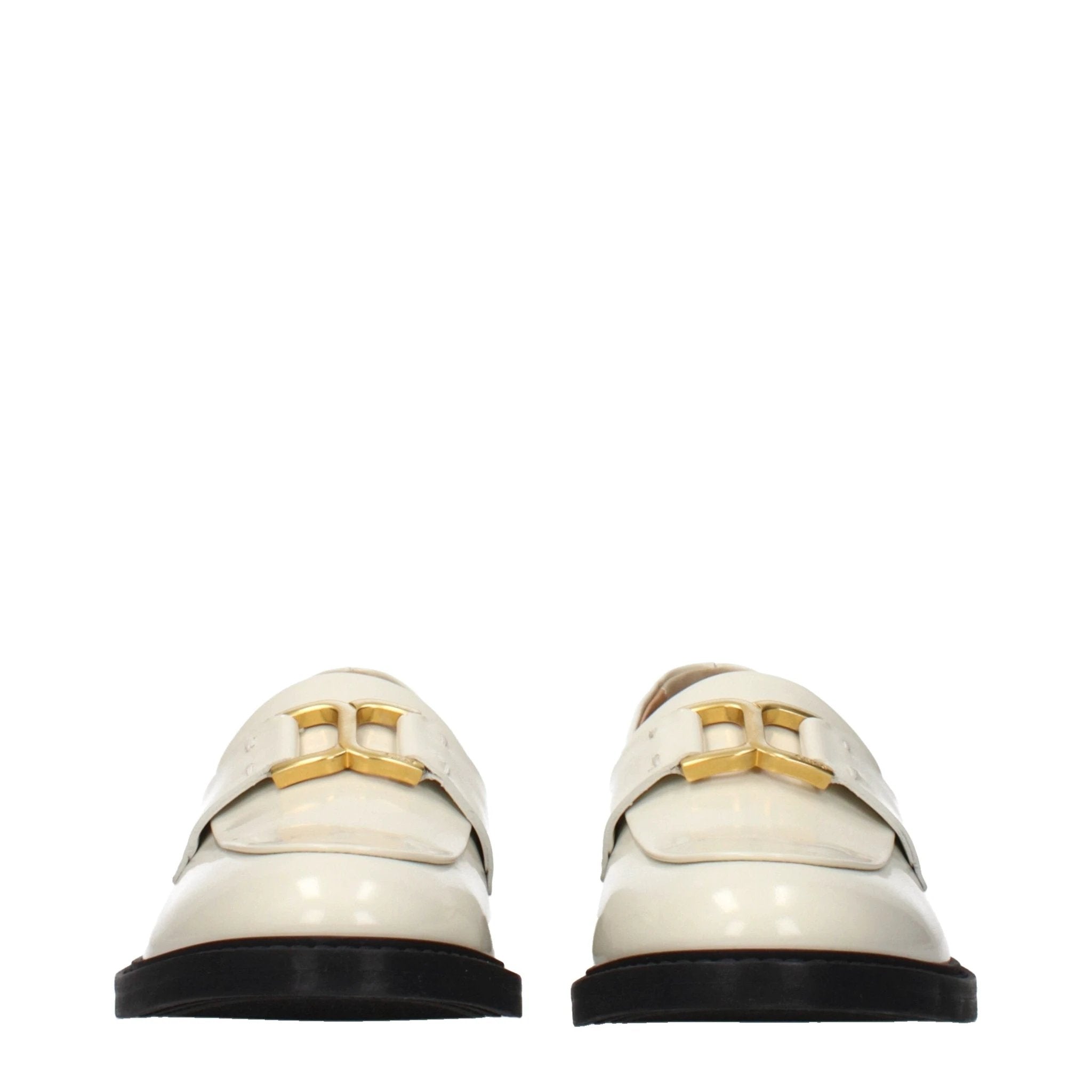Chloé Beige Leather Slip-On Loafers