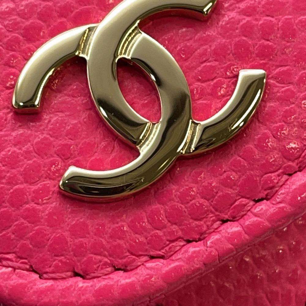 CHANEL Matelasse CC Logo Classic Small Flap Wallet PinkAP0229 Caviar Leather