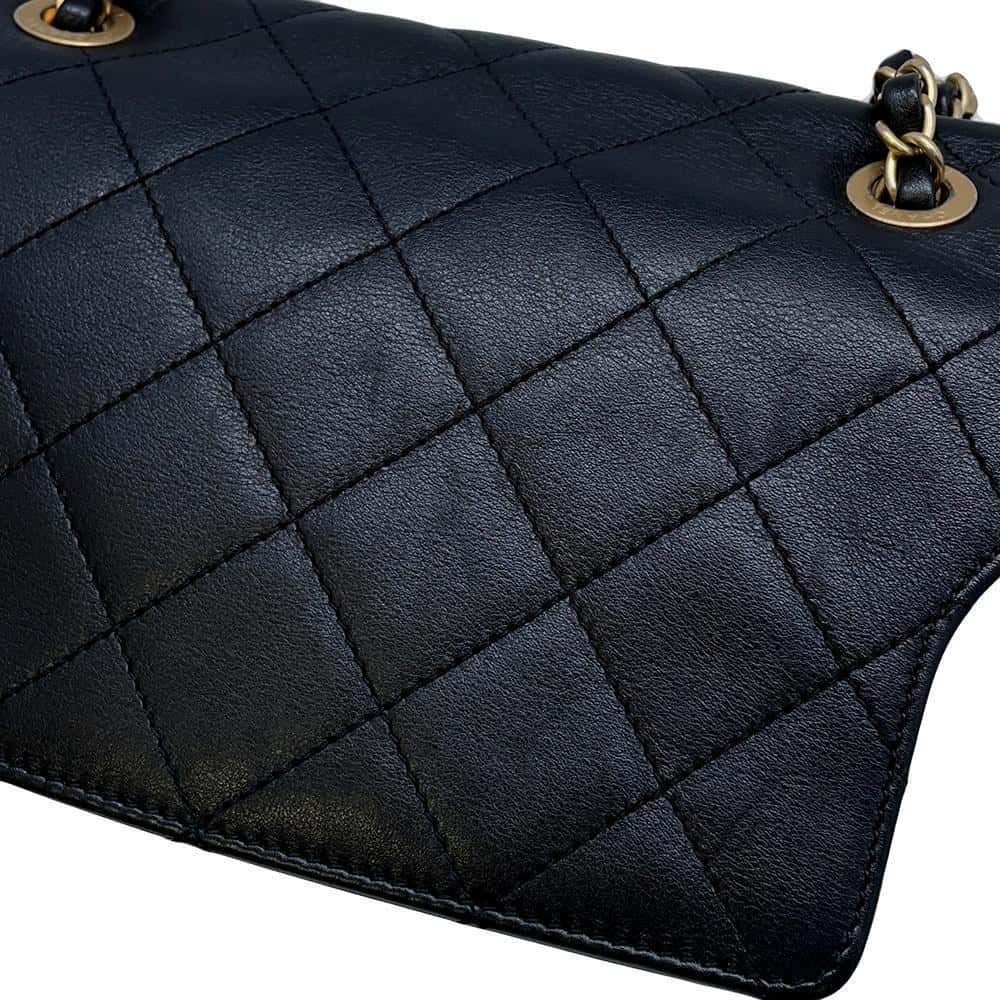 CHANEL Logo ChainShoulder Bag BlackAS4190 Lambskin