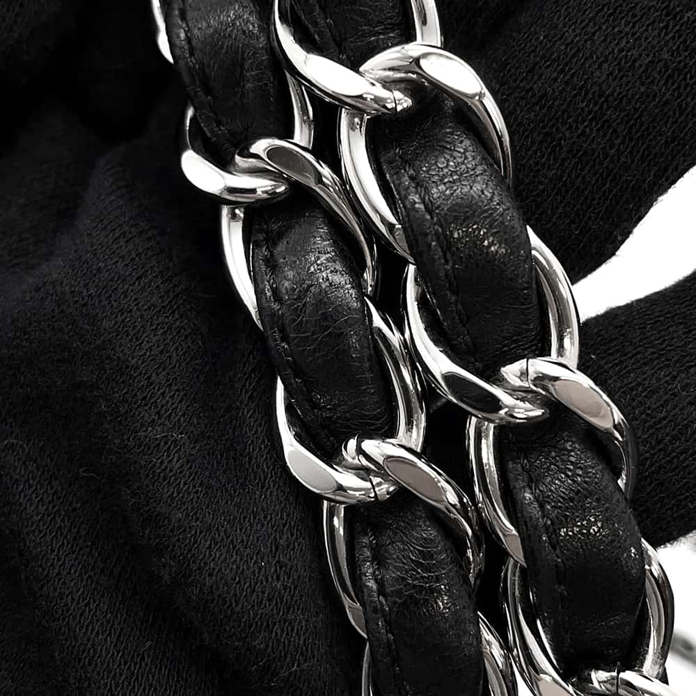 CHANEL Matelasse Double Flap ChainShoulder Bag BlackA58600 Lambskin Size 30