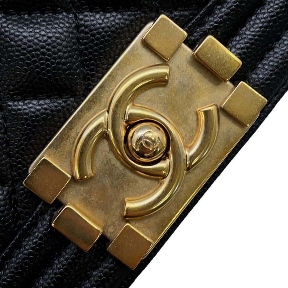 CHANEL Boy Chanel ChainShoulder Bag BlackA67085 Caviar Leather Size Small
