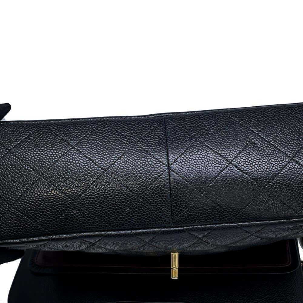 CHANEL Matelasse Double Flap ChainShoulder BlackA58600 Caviar Leather Size 30