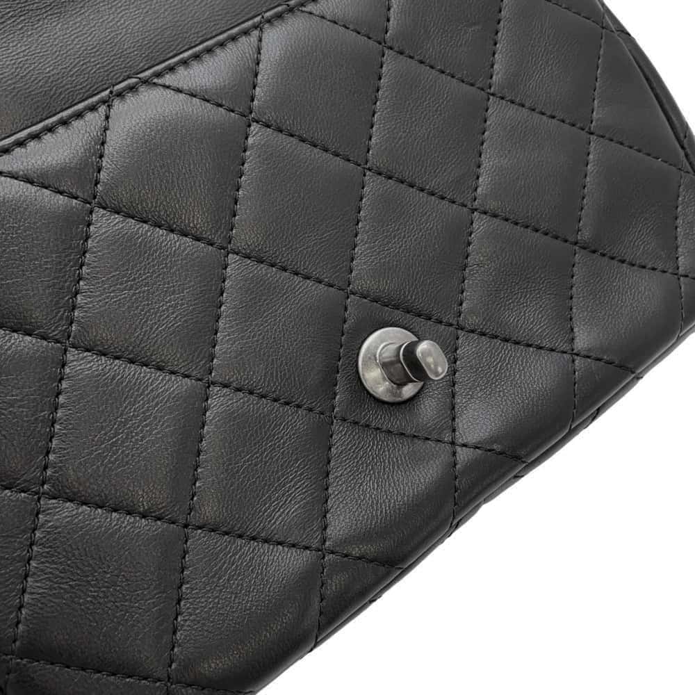 CHANEL Matelasse Bag Charm Single Flap Chain Shoulder BlackAS2979 Lambskin