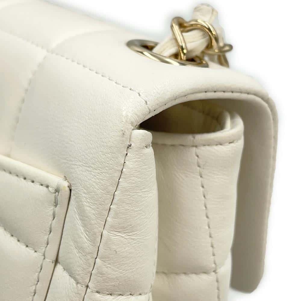 CHANEL Chocolate Bar Mini Flap ChainShoulder Bag Cruise 2023 Collection WhiteAS3744 Lambskin