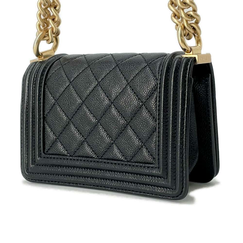 CHANEL Boy Chanel ChainShoulder Bag BlackA67364 Caviar Leather Size Mini