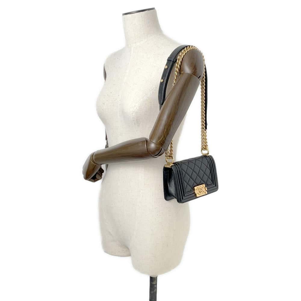CHANEL Boy Chanel ChainShoulder Bag BlackA67364 Caviar Leather Size Mini