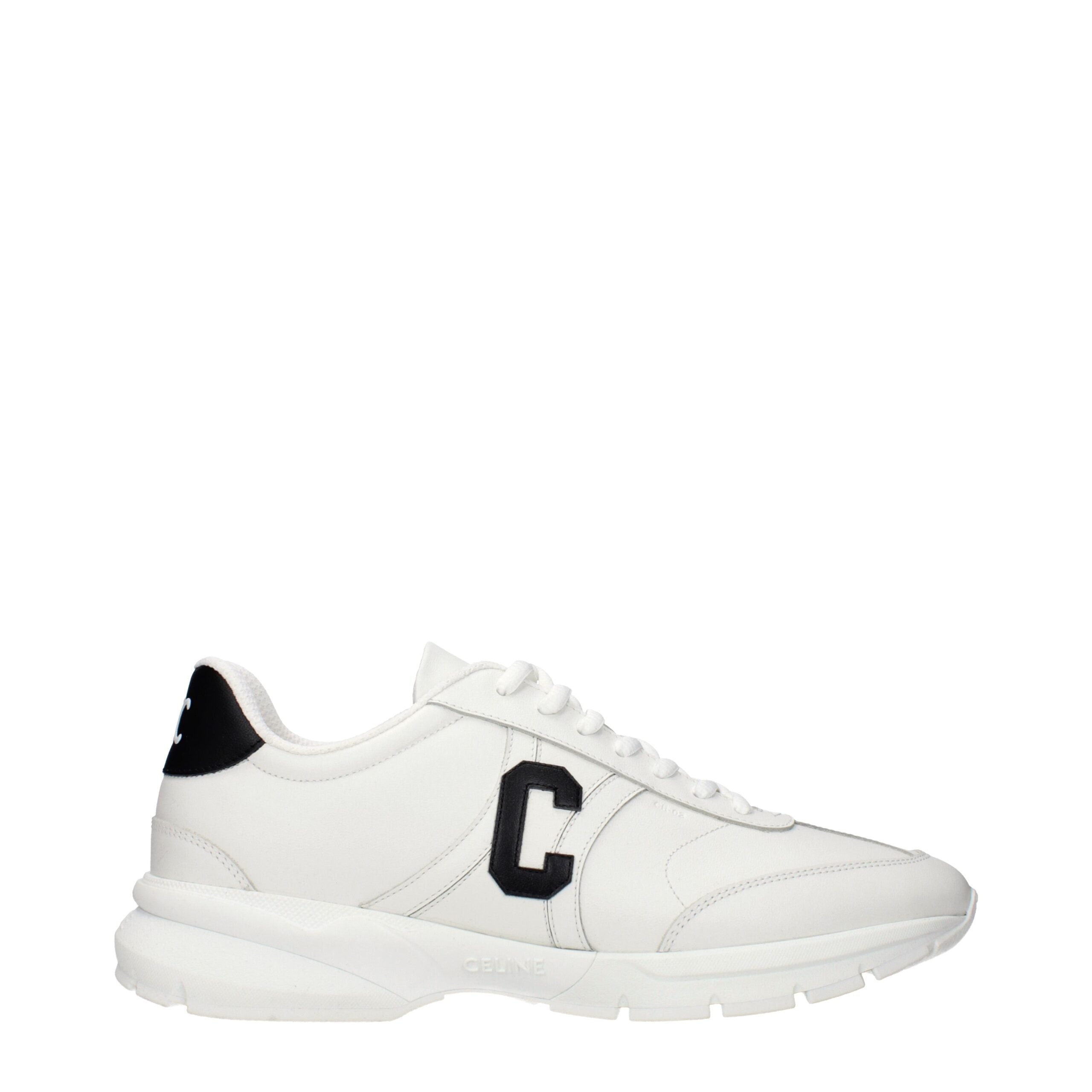 Celine White Leather Athletic Men's Sneakers
