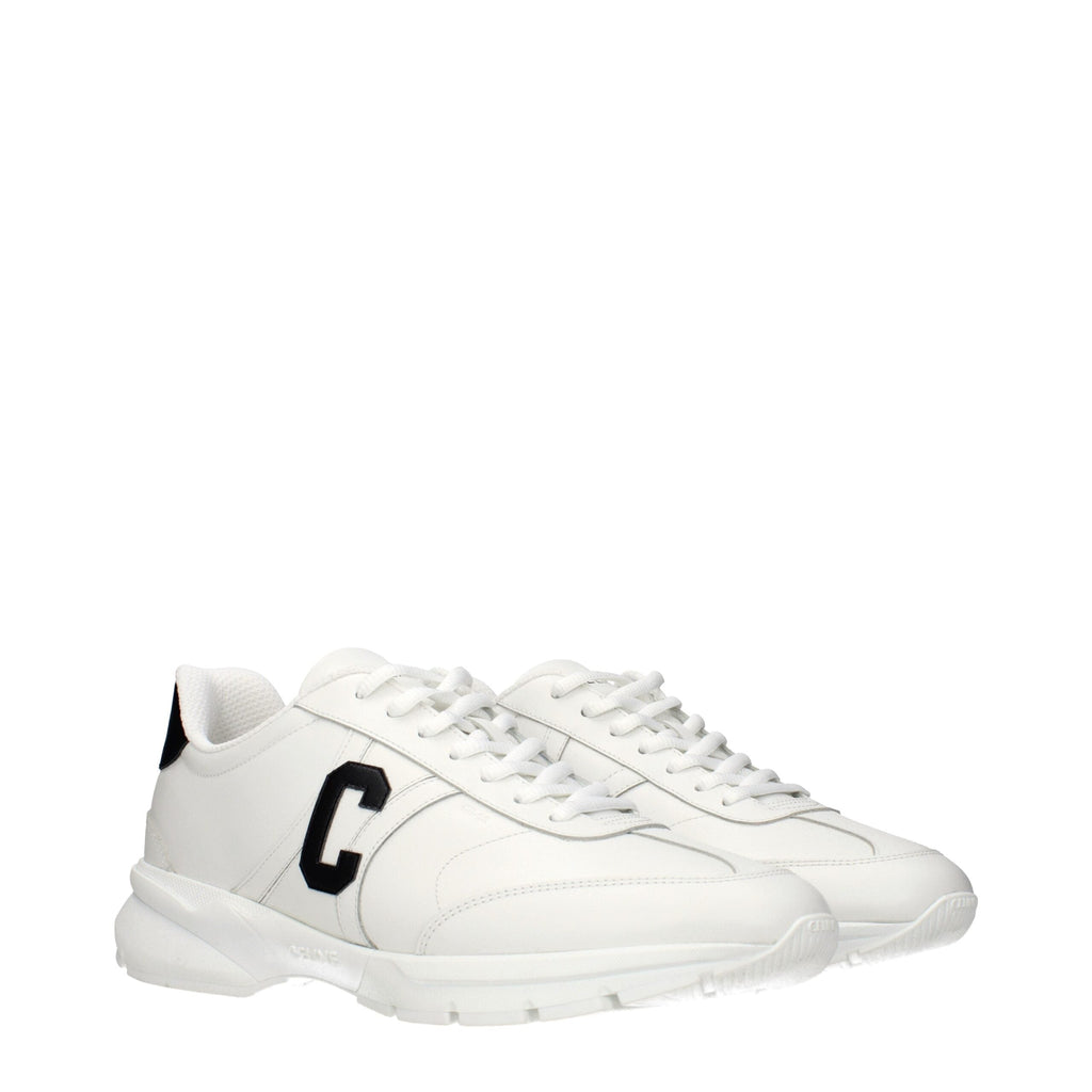 Celine White Leather Athletic Men's Sneakers