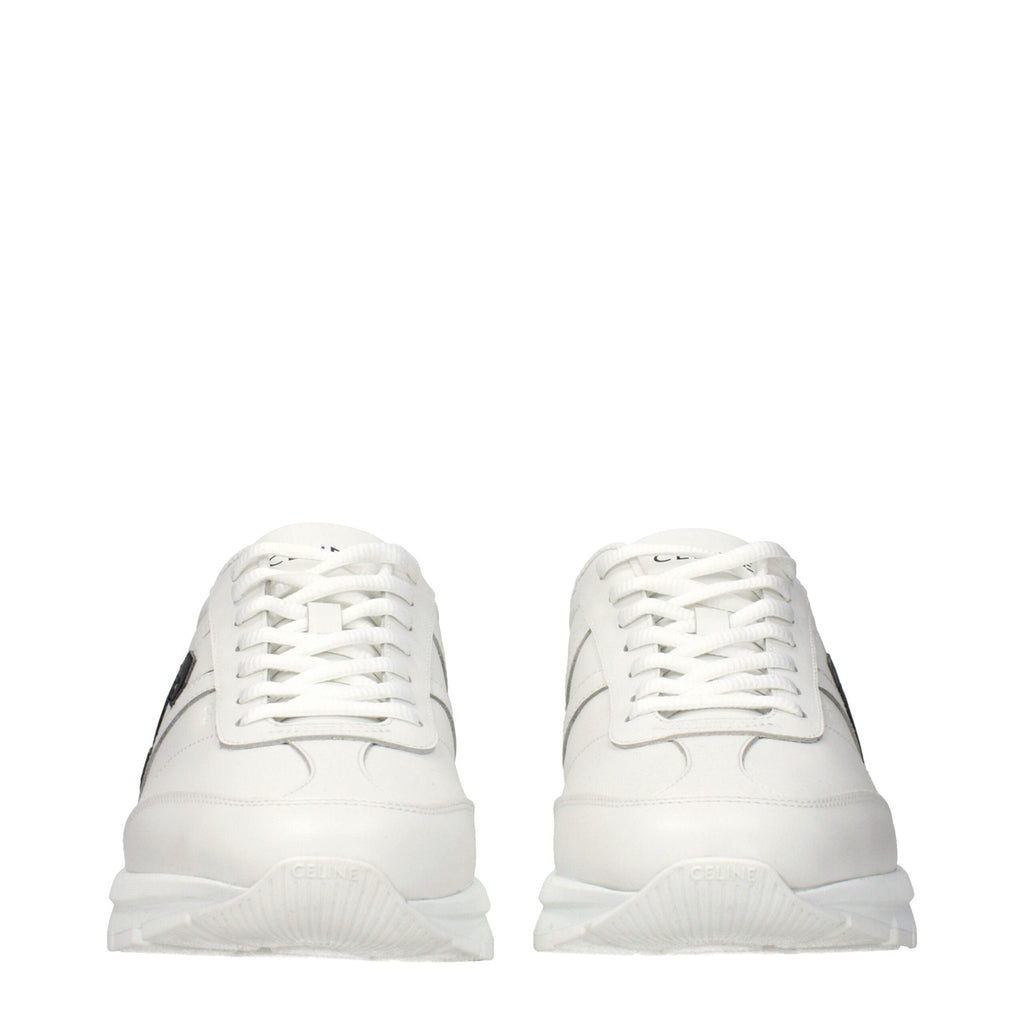 Celine White Leather Athletic Men's Sneakers
