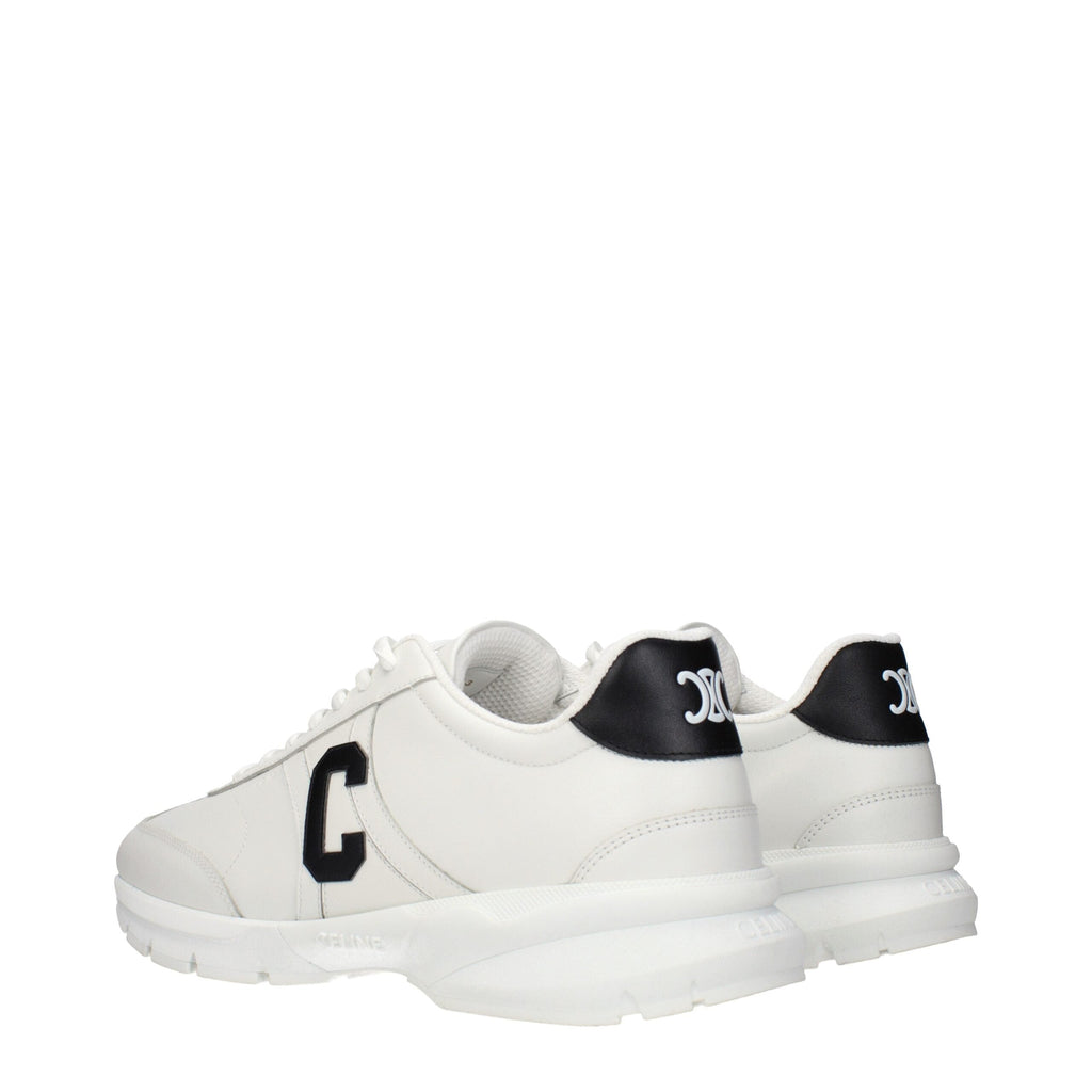 Celine White Leather Athletic Men's Sneakers