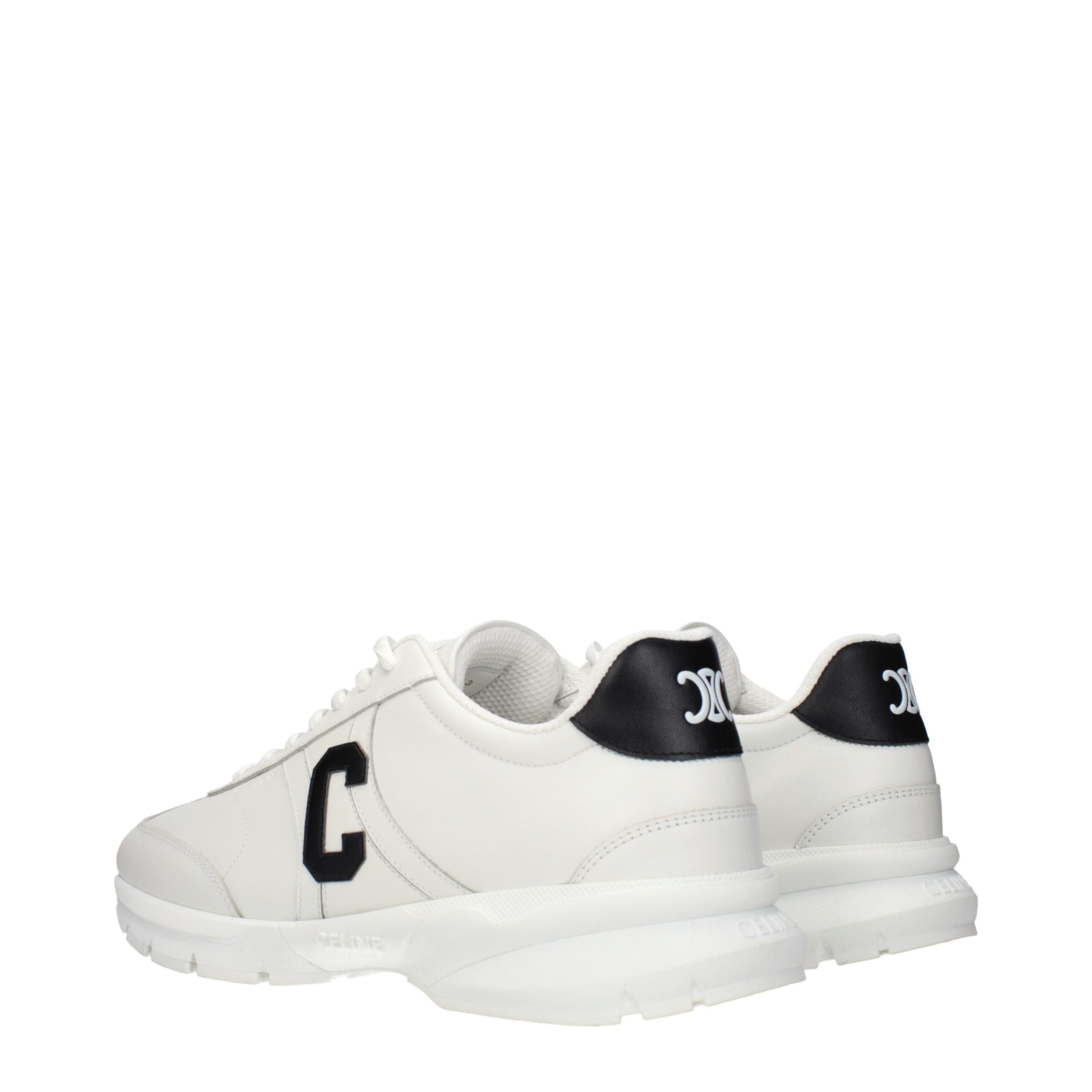 Celine White Leather Athletic Men's Sneakers