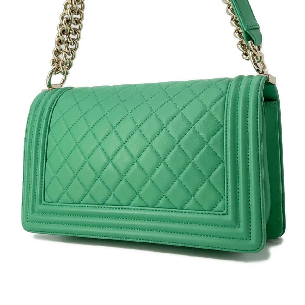 CHANEL Boy Chanel ChainShoulder Bag GreenA67086 Lambskin Size 25