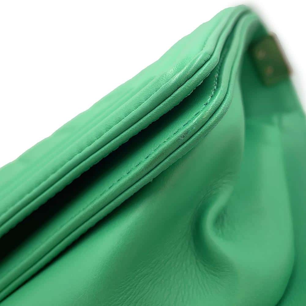 CHANEL Boy Chanel ChainShoulder Bag GreenA67086 Lambskin Size 25