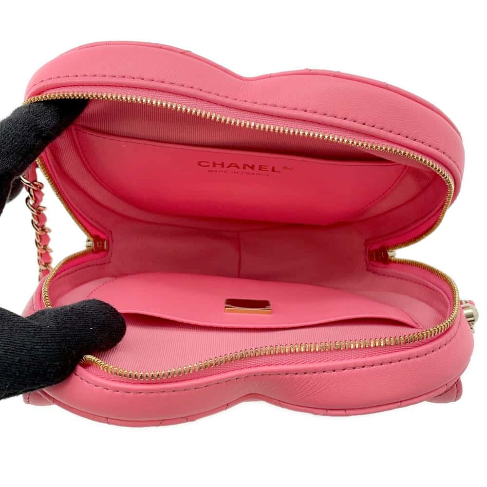 CHANEL Heart Shape ChainShoulder Bag PinkAS3191 Lambskin