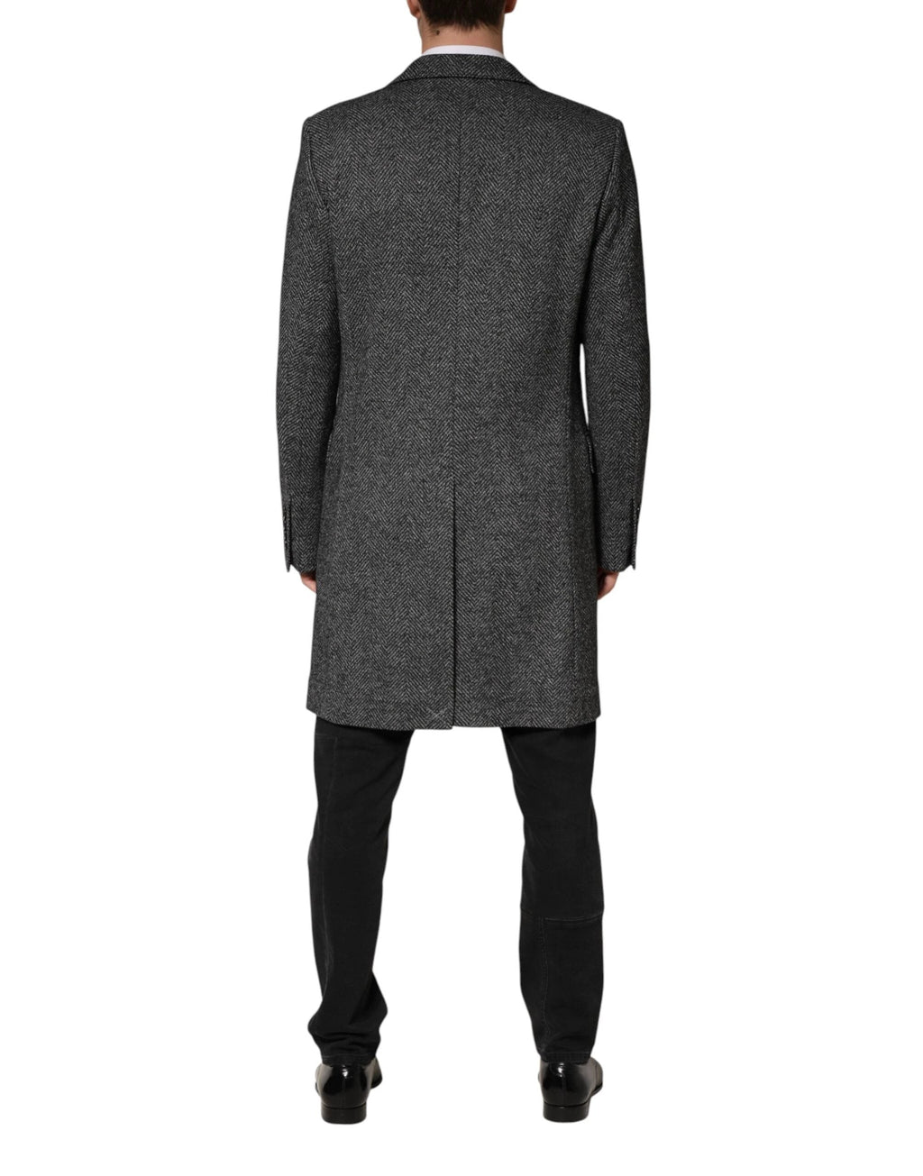 Dolce & Gabbana Gray Wool Blend Long Trench Coat Men Jacket
