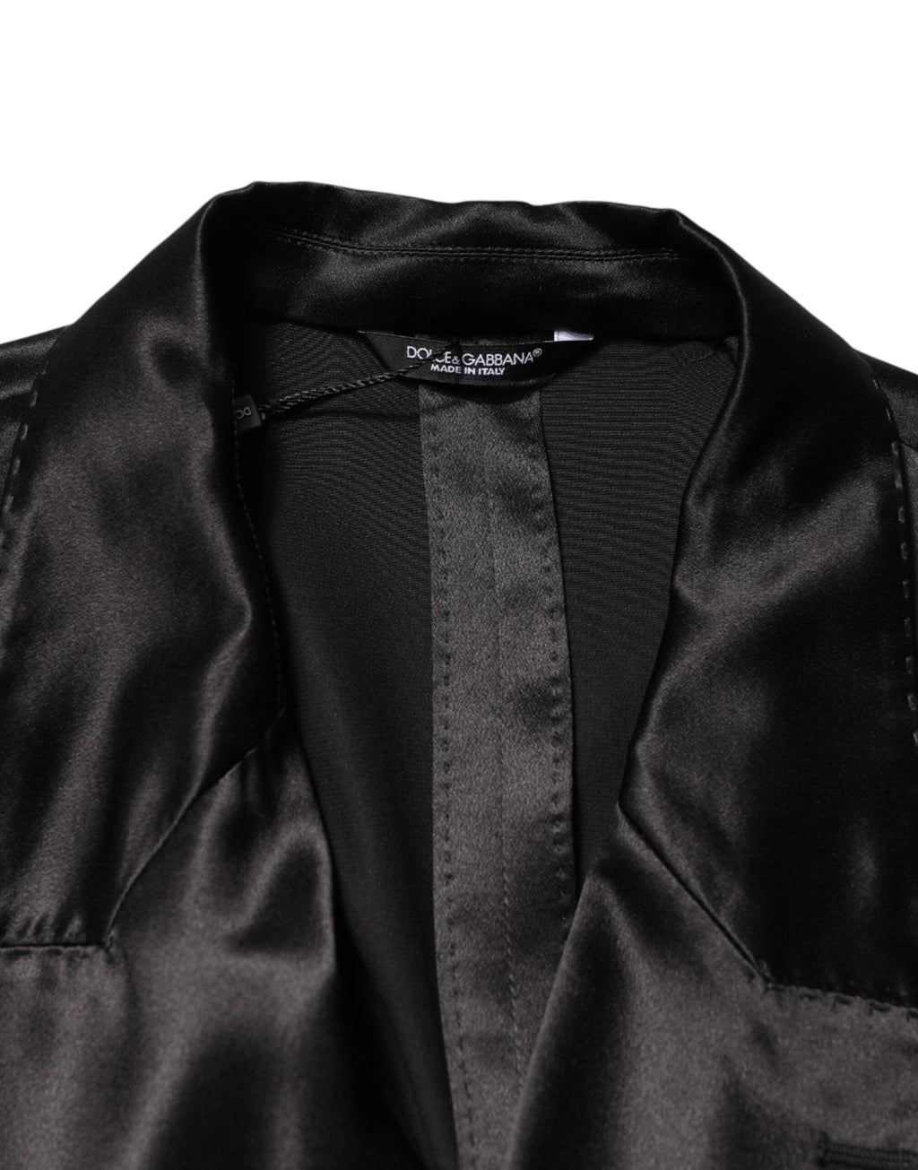 Dolce & Gabbana Black Silk Double Breasted 2 Button Blazer
