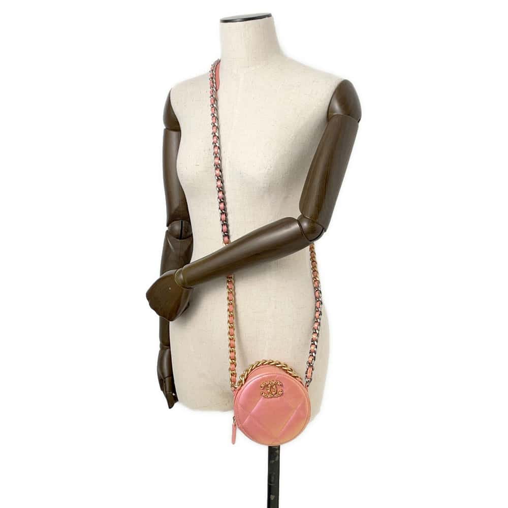 CHANEL 19 Round 2wayShoulder PinkAP0945 Lambskin