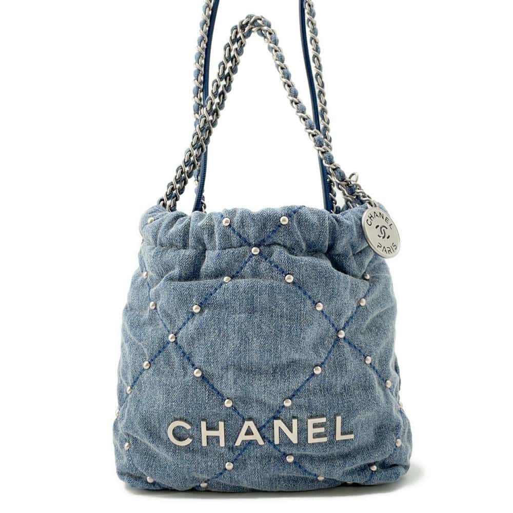 CHANEL 22 ChainShoulder BlueAS3980 Denim Size Mini