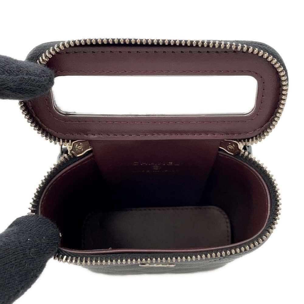 CHANEL Matelasse Small Vanity ChainShoulder Bag BlackAP1466 Caviar Leather