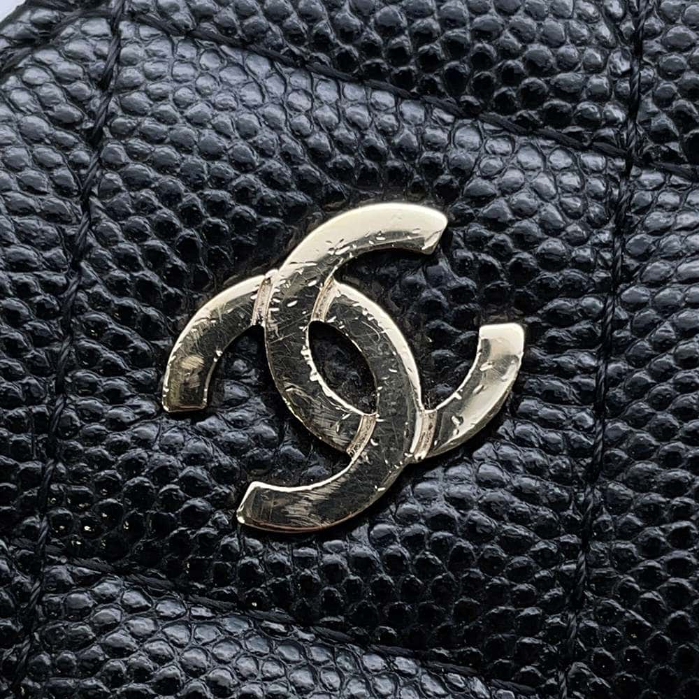 CHANEL Matelasse Round ChainShoulder Bag BlackAP0245 Caviar Leather
