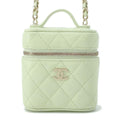 CHANEL Matelasse Small Vanity Shoulder Bag Light GreenAP2503 Caviar Leather