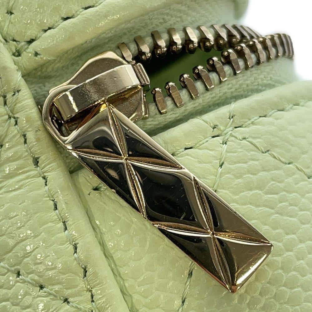 CHANEL Matelasse Small Vanity Shoulder Bag Light GreenAP2503 Caviar Leather