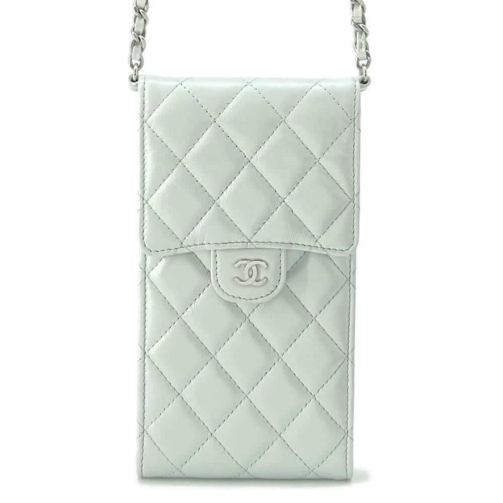 CHANEL Matelasse ChainClutch Light BlueAP2164 Lambskin