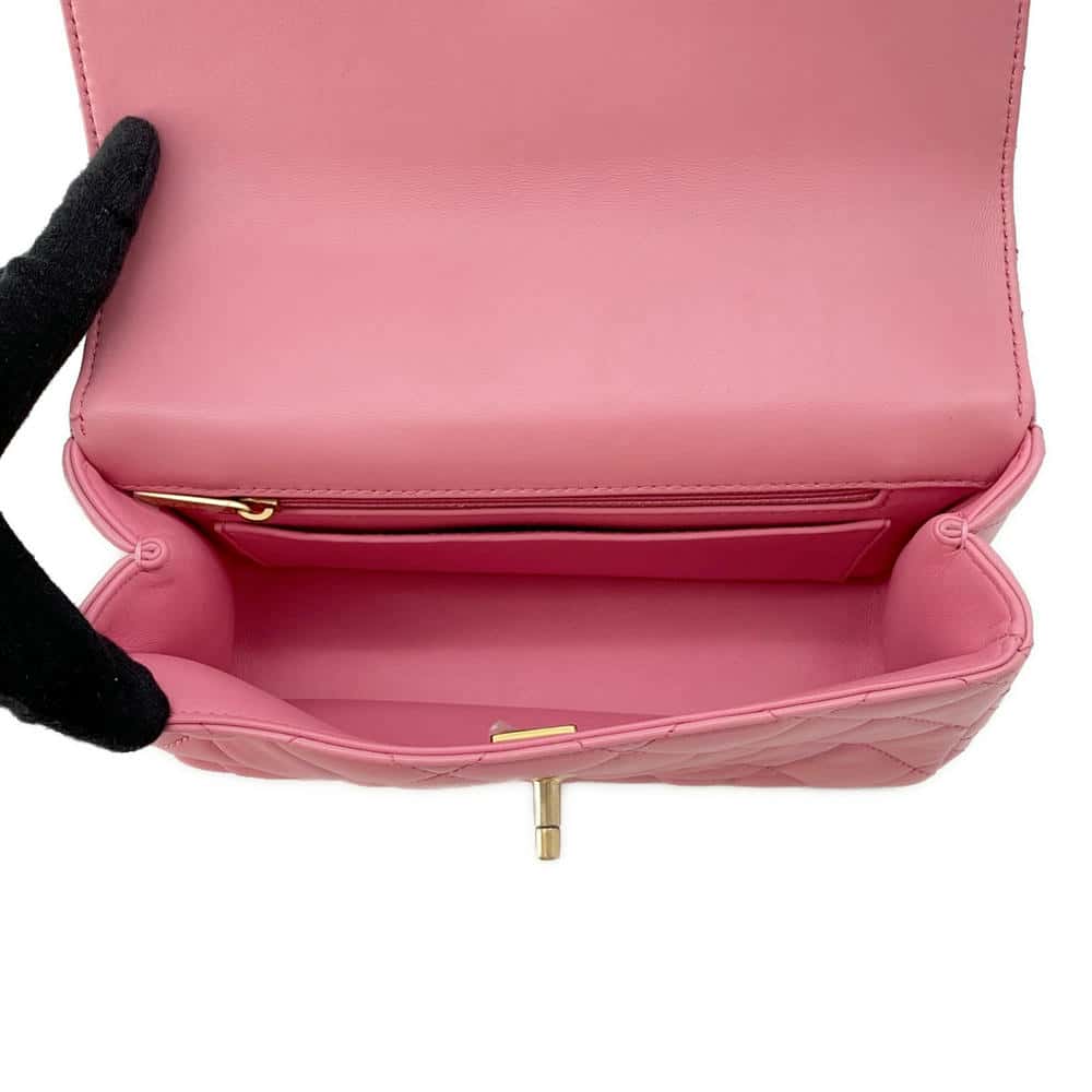 CHANEL Matelasse Lambskin 2WAY Shoulder Bag Top Handle PinkAS4233 Lambskin