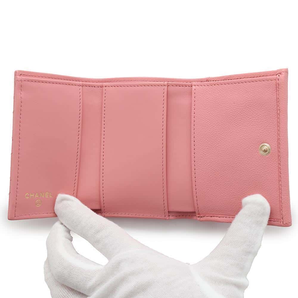 CHANEL Matelasse Classic Small Flap Wallet PinkAP0230 Caviar Leather